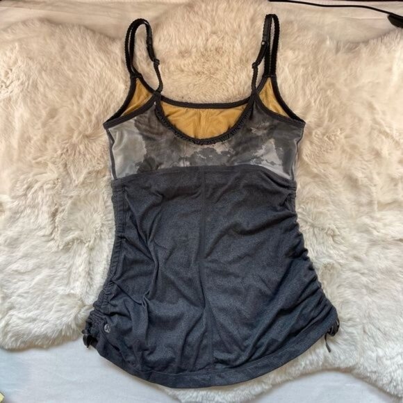 Lululemon Women's Gray & Mesh Yoga Tank/Swim Top Size 4 - Picture 2 of 3